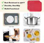Walfos Silicone Trivets for Hot Pots and Pans - Heat Resistant Hot Pads for Kitchen Counter- Multi-Purpose & Versatile Trivet Mat - Long-Lasting & Flexible Silicone Hot Pad