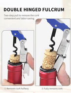 CORKAS Wine Key - 2Pack Handcrafted Professional Waiters Corkscrew, Compact Heavy Duty Wine Opener with Double Hinged, Foil Cutter and Bottle Opener, Birthday Gifts for Severs, Sommelier, Bartenders
