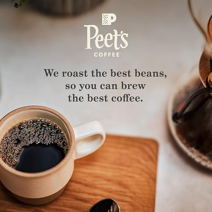 Peet's Coffee, Medium Roast Keurig K-Cup Pods - Single Origin Brazil 88 Count (4 Boxes of 22 Pods)