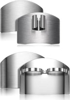 Stainless Steel Finger Guards For Cutting Food Avoid Hurting, Premium 304 Stainless Steel Finger Protector,Slicing Tool Finger Protectors when Cutting, Slicing, Dicing, Chopping (2A 2B)