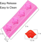 Sexy Lips Candy Chocolate Molds - 3D Kiss Collection Silicone Fondant Mold for Valentine's Day Cake Decoration Wedding Party Supplies Set of 3