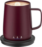 Smart Self Heating Coffee Mug,14oz Temperature Control Coffee Mug,Hot up to 150°F,Rechargeable Heated Coffee Mug,Up to 6H Battery Life,Coffee Cup Warmer,Great Gift for Coffee Lovers,Dad,Mom (Claret)