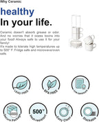 LE TAUCI Stackable Cappuccino Cups 6 oz with Saucers and Stand, Ceramic Embossed Coffee Mugs for Espresso Au Lait, Latte, Cafe, Mocha,Tea, Dishwasher Oven Safe - Set of 4, Arctic white