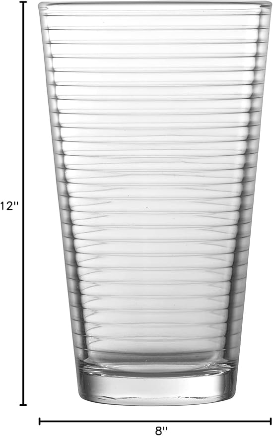 Fortessa Basics Arcade Everyday 12 Pack Set Glassware Kitchen and Barware Great for: Beer, Cocktails, Water, Juice, Iced Tea, Soft Drinks., Pint/Mixing Glass, 16 Ounce
