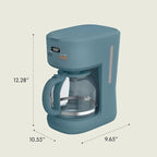 bella 12 Cup Programmable Coffee Marker, Reusable Dishwasher Safe Accessories, Easy LCD diaply, Auto Shutoff, 900 watt, Surf