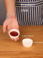 HAOTOP Mini Ramekins 1.5 oz Set of 6,Small Ceramics Souffle Dish, Exactly Designed for Dipping Sauce, Ketchup, Salsa and Jams, 45ml White