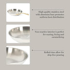 Martha Stewart Castelle 8-Inch Stainless Steel Frying Pan with Gold-Tone Handle – Tri-Ply Encapsulated Bottom, Oven Safe & Induction Safe Skillet for Searing and Sautéing