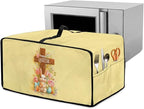 Easter Egg Bunny Cross Print Toaster Oven Cover for Kitchen Countertop Decor, Easter Kitchen Small Appliance Dust Cover Microwave Oven Protector, Yellow, (Large-18.5*22.5*12.99 inches)