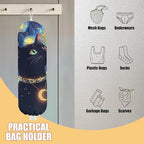 Sky Cat Plastic Bag Holder, Wall Mount Grocery Bag Holder, Plastic Storage bag, Pull Rope Free Adjustment, Plastic Bag Holders for Grocery Bags, Plastic Bag Dispenser for Home Kitchen