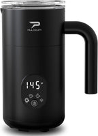 Milk Frother and Steamer 4 in 1 Automatic Coffee Steamer Frother, 11.8OZ / 350ML Warm and Cold Foam Frother for Coffee,Latte, Cappuccino, Macchiato, Hot Chocolate (Black)
