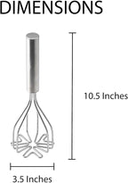 HIC Kitchen 2-In-1 Mix N’Masher Potato Masher, 18/8 Stainless Steel, For Potatoes, Vegetables, Fruits, Guacamole, Baby Food, And Eggs