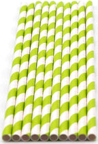 Pack of 150 Green Swirls Biodegradable 4-Ply Paper Drinking Straws (Compostable, Non-toxic, BPA-free)
