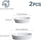 ONEMORE 2 Piece Ceramic Oval Baking Dish Set, 10.5/7.7 Inch Baking Dish Set, Porcelain Oval Au Gratin Pans for Pumpkin Pie, Apple Crisp, Pot Pies & Tarts, Microwave & Dishwasher Safe