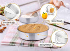 TeamFar 8 Inch Cake Pan, 4 Pieces Stainless Steel Round Tier Baking Cake Pans Set for Baking Steaming, Fit in Oven Pressure Cooker Pot, Healthy & Sturdy, Mirror Finish & Dishwasher Safe