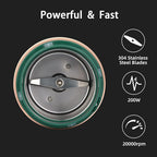 Coffee Grinder Electric for Beans, Spices, Herbs, Grains and Nuts, Stainless Steel Blades, 2.8 oz, Green