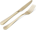 Matte champagne Silverware Set, 20-Piece Stainless Steel Flatware Set, Kitchen Utensil Set Service for 4, Tableware Cutlery Set for Home and Restaurant, Satin Finish, Dishwasher Safe