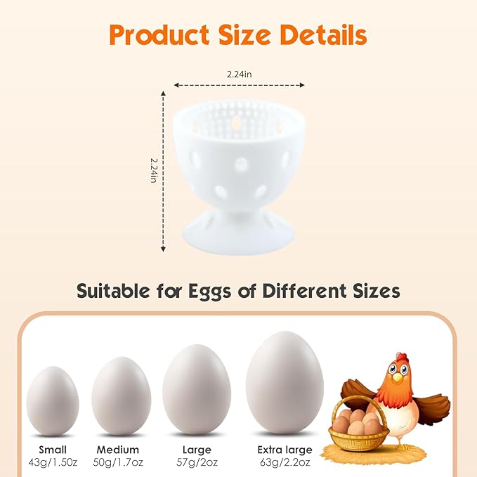 Egg Brush Cleaner, Egg Cleaner Scrubber for Fresh Eggs, Cute Chick Shaped Silicone Egg Washer, Reusable Multipurpose Washing Egg Tool for Fruits and Vegetables(White)