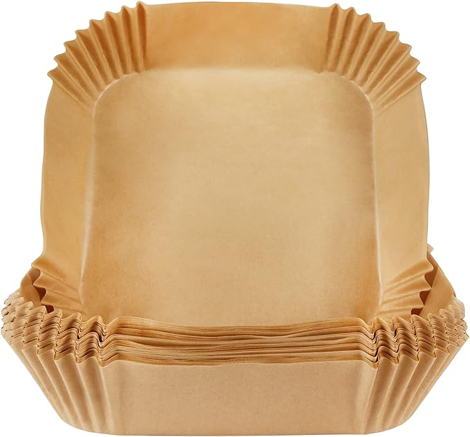 BYKITCHEN Parchment Paper, Square Liners for Baking Roasting Microwave, 50Pcs 8 Inch Filter Paper, Compatible with Corsori, Ninja, Cuisinart Air Fryer and More
