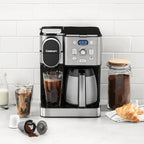 Cuisinart Coffee Center 10-Cup Thermal Carafe Drip Coffee Maker and Single-Serve Brewer with Over Ice Function, Fully Automatic Coffeemaker, Compatible with Single-Cup Pods, Black/Stainless, SS-21NAS