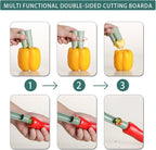 Pepper Corer, 2 in 1 Red Bell Pepper Seed Corer Remover Tool, Fruit & Vegetable Corers Quick Cave Tools for Jalapeno Cutter Deseeder, Off White, 2 P