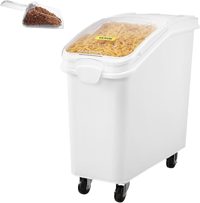 VEVOR 21 Gallon Ingredient Bin with Scoop 400 Cup Ingredient Bin with Sliding Lid Commercial Food Storage for Kitchen
