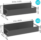 HuggieGems 6 Pack Magnetic Spice Storage Rack Organizer for Refrigerator and Oven, Dark Gray Fridge Organizers and Storage