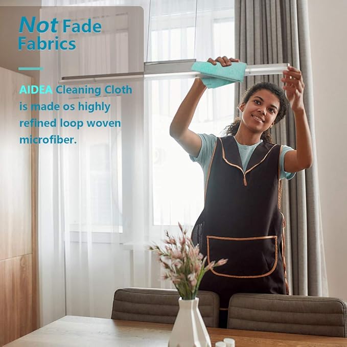 AIDEA Microfiber Cleaning Cloth, 50PK, Microfiber Towels for Cars, All Purpose Cleaning Rags for House, Dusting Cloth for Kitchen, Car, Window, 12"×12"
