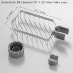 LONIN Stainless Steel Kitchen Sink Organizer Caddy – Over Faucet Sponge & Brush Holder, Rust-Resistant, Adjustable Universal Fit Faucet Rack, Quick Drain Sink Space Saver