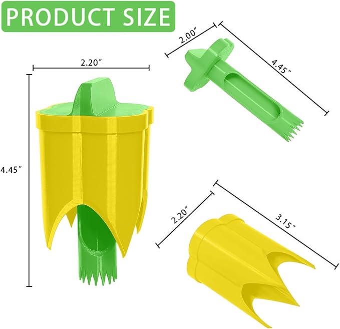 Pepper Corer, 2 in 1 Red Bell Pepper Seed Corer Remover Tool, Fruit & Vegetable Corers Quick Cave Tools for Jalapeno Cutter Deseeder, Green Yellow, 3 PCS