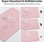 Ecotrim - Dish Drying Mat for Kitchen Counter | Coffee Bar Mat for Countertops | Heat Resistant Drainer Mat with Non-slip Rubber Backed | Hide Stain Kitchen Absorbent Draining Mat | Pink 16"x18"
