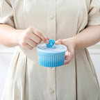 vancasso 6 oz Ramekins with Lid, Porcelain Creme Brulee Souffle Dishes, Blue Pudding Custard Cups Ramiken for Baking, Dishwasher and Oven Safe, Set of 6
