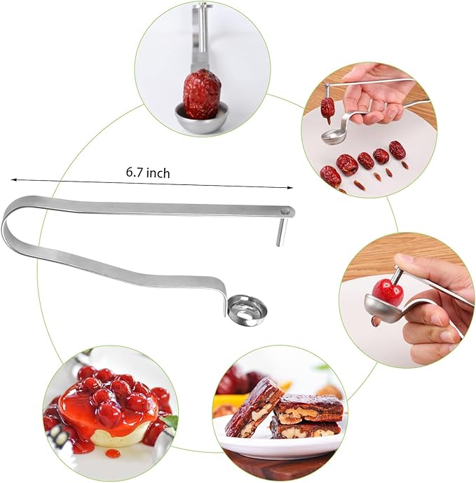 Openfly Vegetable Corer Tool, 6 Pcs Stainless Steel Fruit and Vegetable Corer Tools for Home Kitchen Cherry Pear Jujube Zucchini Chili