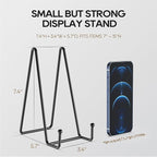 HONGYUTAI 3 Pack 8 Inch Plate Stands for Display Picture - Table Top Display, Decorative Metal Frame Holders for Book, Photo and Platter, Tabletop Art, Black