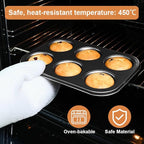 4 Packs Premium Steel Muffin Pan for Baking, Round Muffin Baking Pan, Baking Tray for Muffins, Cupcakes, Brownie(Black