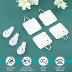 20 Pack Invisible Vertical Plate Holders, Plastic Picture Hanger Sticky Hanger, Adhesive Picture Hanger with Nail Picture Hanging Hooks for Decorative Picture Photo Plate Wall Art