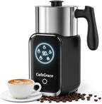 Milk Frother Automatic, Electric Milk Frother and Steamer Removable Dishwasher Safe, Electromagnetic Heating, for Latte, Cappuccino, Chocolate Milk, Hot & Cold Foam,