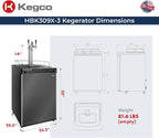 Kegco HBK309X-3 Keg Dispenser, 3 faucet without kegs Black Stainless Steel