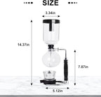YUCHENGTECH Syphon Coffee Maker Tabletop Glass Siphon Pot Glass Technica Siphon Vacuum Coffee Maker(3 Cups(360ml))