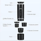 Portable Espresso Maker for Travel, Manual Espresso Machine Compatible with Capsules & Ground Coffee, 15 Bar Hand Pressure, Mini Coffee Maker for Camping Office