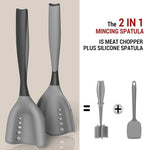 2 Pack Mincing Spatula Meat Chopper, Hamburger Grinder, Premium Heat Resistant Smasher for Ground Beef, Potato Mix Tool, Meat & Poultry Tenderizers-Black