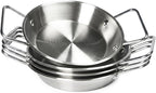 Au Gratin Dishes Stainless Steel, Specialty Gratins Pots and Pans, Cookware, Small Baking Dish with Handles, Set of 4, 27 Oz, for Oven Roasting, Individual portion, Pie (Silver, 8.3 Inch)