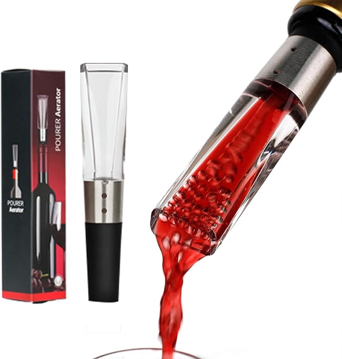 Wine Air Aerator & Wine Pourer Spout Dual Function with Leak-Proof Design, Universal Fit, Instant Red Wine Flavor Enhancer, Wine Tool for Wine Lovers