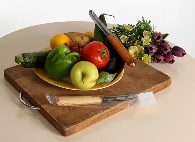 Vegetable and Fruit Corer Tool with Wooden Handle, Kitchen Coring Utensil for Zucchini, Eggplant, Peppers, Cucumber & Apples, Seed Remover