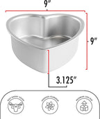 Fat Daddio's PHT-83 Anodized Aluminum Heart Cake Pan, 8 x 3 Inch