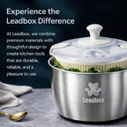 Stainless Steel Salad Spinner, 6L Heavy-Duty Lettuce Dryer with Smooth Spin Handle, Large Vegetable Washer & Fruit Rinse Bowl, Non-Slip Base