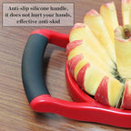 Newness 5.12 Inch Extra Large Apple Slicer, 16-Slices Heavy Duty Apple Cutter, Durable Apple Corer, Stainless Steel Apple Slicer and Corer - for Apple, Potato, Onion and More, Red