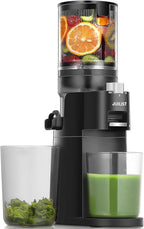 Juilist Cold Press Juicer, High Yield, Quiet Masticating Slow Juicer, Nutrient Preservation, Easy to Clean, Space Saving, Whole Fruit Vegetable Juicer for Home Use, BPA Free (Black)