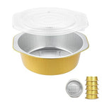 7.7" Round Aluminum Foil Containers with Lids (5 Pack) – Heavy Duty Disposable Takeout Pans for Meal Prep, Pasta, Casserole, Food Storage & Catering, 48oz