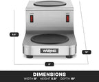 Waring Commercial WCW20R Café Deco Double Coffee Carafe Warmer, Step Up Style, 120V, 5-15 Phase Plug