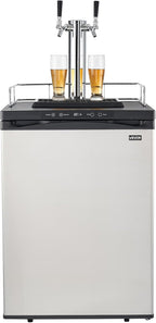 VEVOR Beer Kegerator, Dual Tap Home Draft Beer Dispenser for Ball Lock, Full Size Keg Refrigerator with 5lbs CO2 Tank, Hold 2 Sixth / 2 Slim / 3 Ball lock keg, 162L